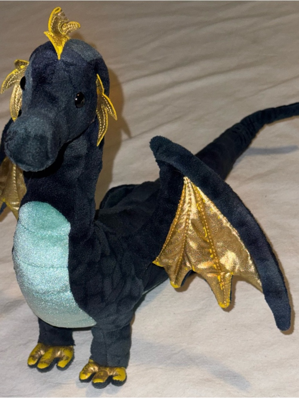 Douglas Aragon Navy Dragon Large Plush Stuffed Animal - Picture 3 of 9